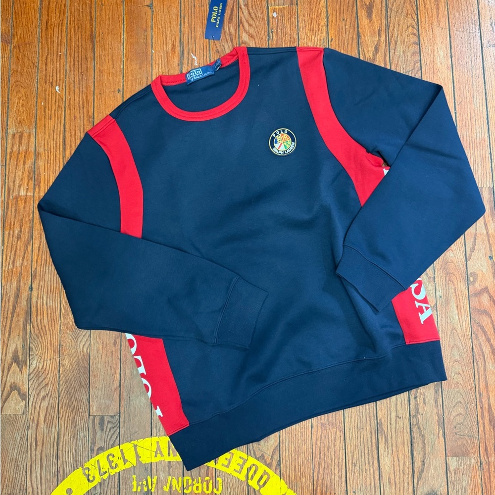 Polo Ralph Lauren Navy and Red Crewneck Sweater